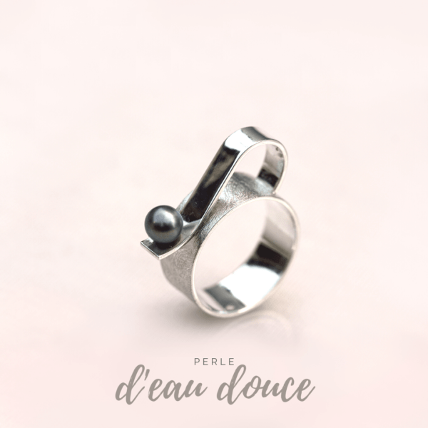 bague en argent massif perle de culture AAA bague en argent massif perle de culture AAA