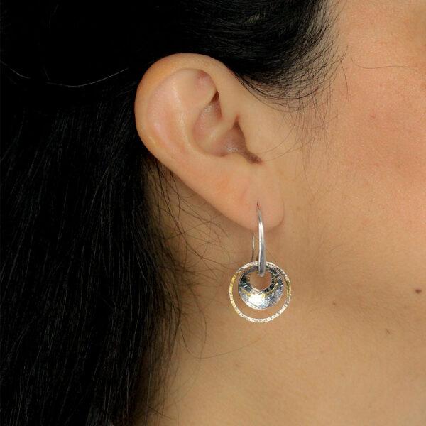 Boucles d'oreilles Astéroïde Éclats -argent-feuille-d'or-Sanguti-Paris Boucles d'oreilles Astéroïde Éclats -argent-feuille-d'or-Sanguti-Paris