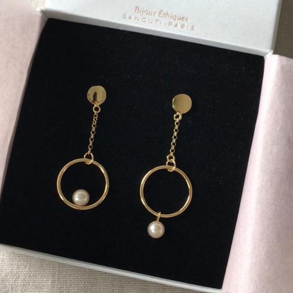 BO-Poussettes-Laure-vermeil- Boucles d'oreilles Laure vermeil 18k -perles de culture