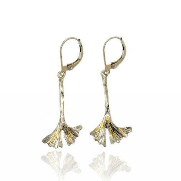 Boucles d'oreilles-ginkgo-keum-boo-argent Boucles d'oreilles-ginkgo-keum-boo-argent