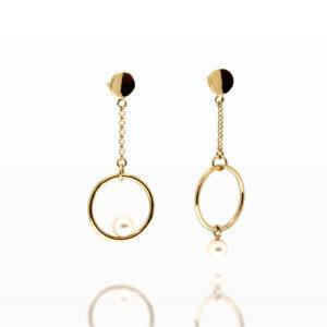 Boucles d-Oreilles-pour femme en vermeil- et perles de culture bijoux createur design eco-responsable