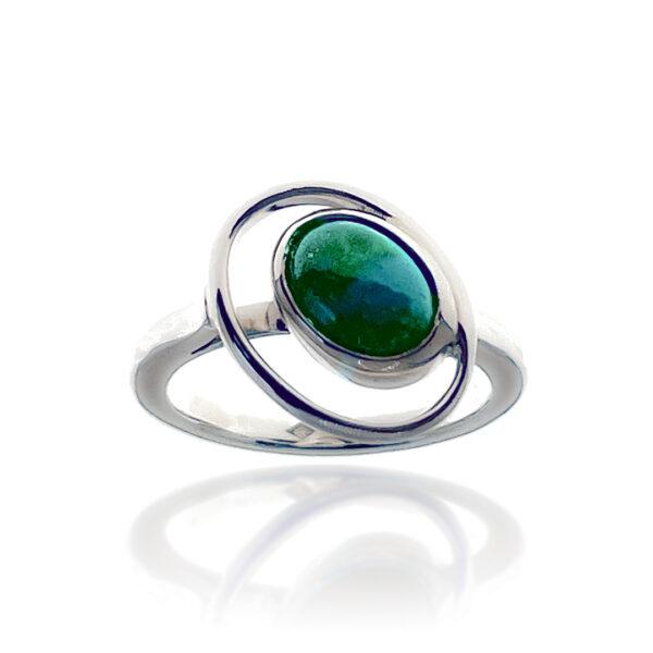 Bague-V-Lactée-argent-recyclé-chrysocolle