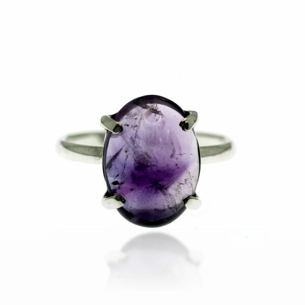 Bague-amehyste-argent-sertie griffes-Sanguti Paris Bague-amehyste-argent-sertie griffes-Sanguti Paris