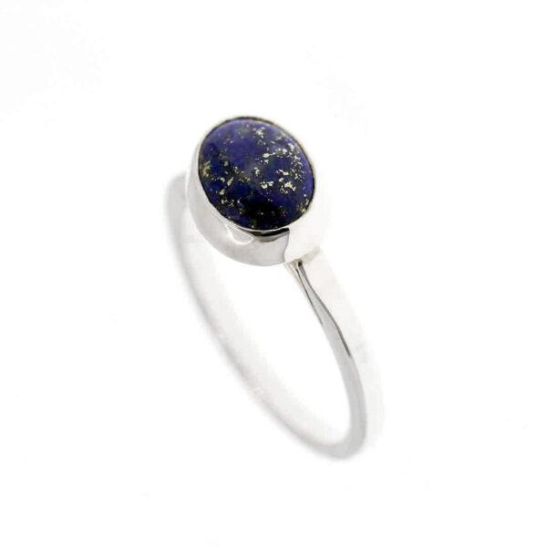 Bague-lapis-lazuli-serti clos argent recyclé Bague-lapis-lazuli-serti clos argent recyclé