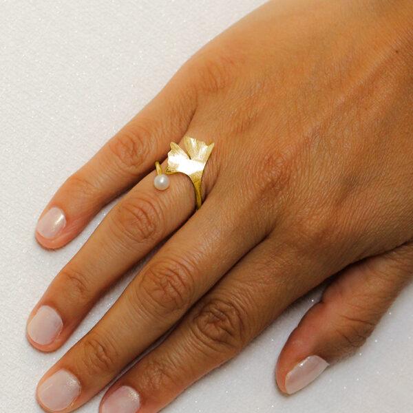 Bague-perle-blanche-vermeil-24k