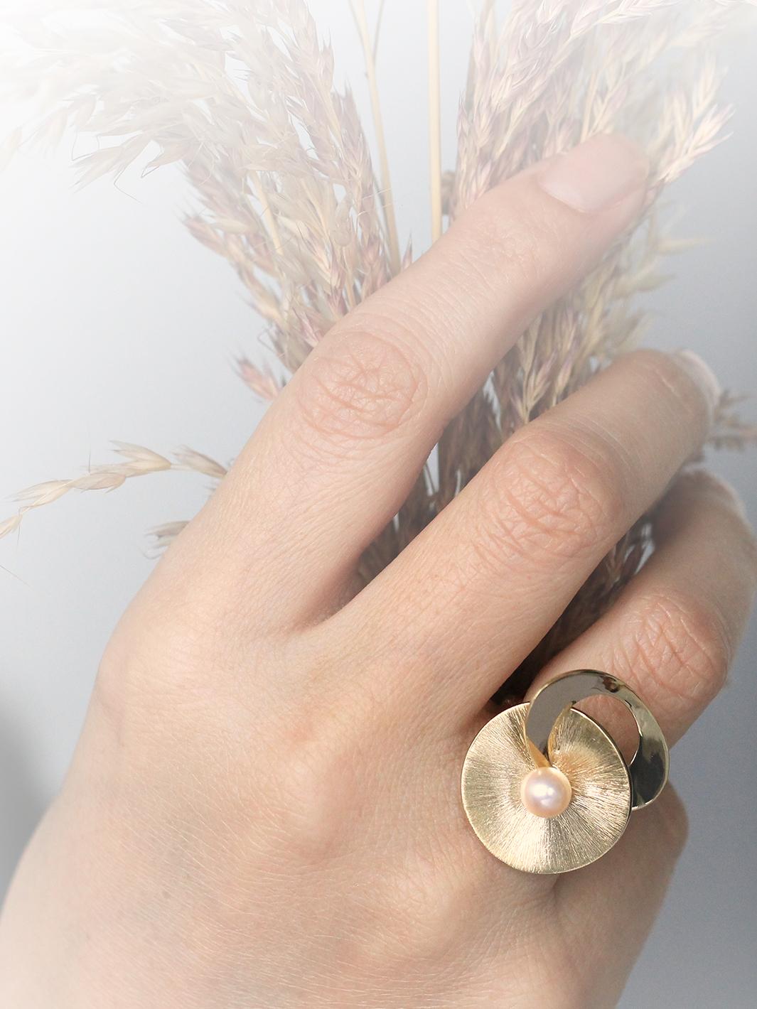 Bague-vermeil-or-18K Bague-vermeil-or-18K perle de culture