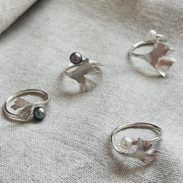 Bagues-Ginkgo--Argent--Perles-de-culture---Sanguti-Paris Bagues-Ginkgo--Argent--Perles-de-culture---Sanguti-Paris