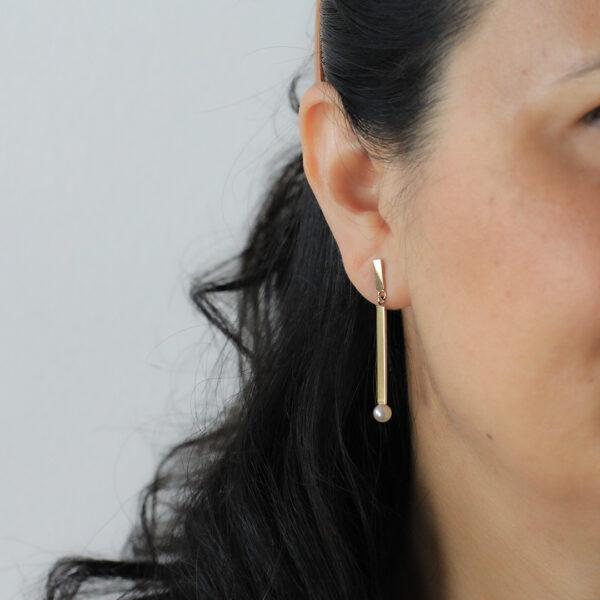 Boucles d'oreilles-vermeil or jaune-perle de culture-Lys-Sanguti Paris Boucles d'oreilles-vermeil or jaune-perle de culture-Lys-Sanguti Paris