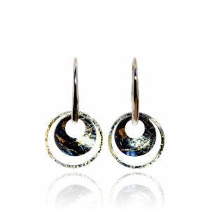 Boucles d'oreilles Astéroïde Éclats -argent-feuille-d'or