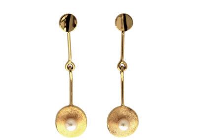 Boucles d'oreilles Zoé - Vermeil OR jaune 24 K - Perle de culture-Sanguti Paris