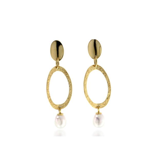 Boucles d'oreilles-perles de culture-ovale-blanche-motif ovale-sanguti-paris Boucles d'oreilles-perles de culture-ovale-blanche-vermeil 24k-motif ovale-sanguti-paris