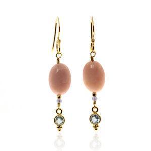 Boucles-d'oreilles-vermeil-opale rose-topaze-opale-rose-tanzanite-topaze bleue-Sanguti Paris