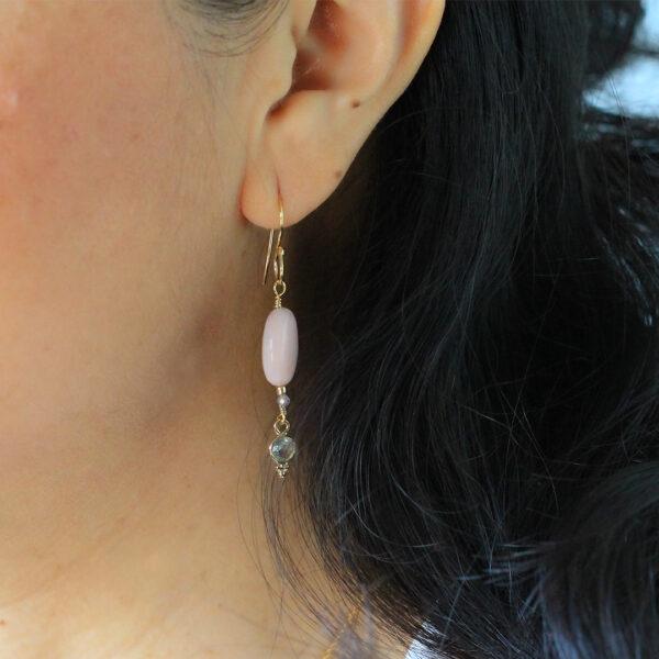 Boucles-d'oreilles-vermeil-opale rose-topaze-opale-rose-tanzanite-topaze bleue-Sanguti Paris Boucles-d'oreilles-vermeil-opale rose-topaze-opale-rose-tanzanite-topaze bleue-Sanguti Paris