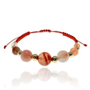 Bracelet-Cornaline-Macramé-Vermeil 24K- Sanguti Paris
