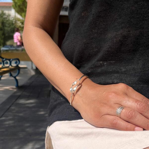 Bracelet jonc torsade-amour-infini- argent recycle-sanguti paris