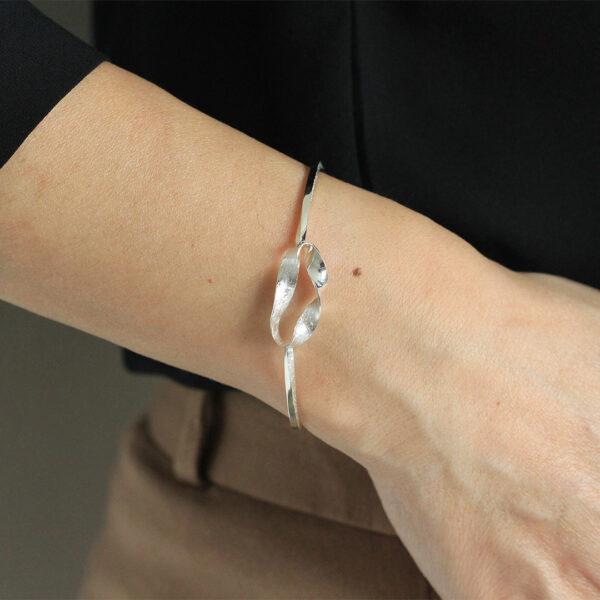 Bracelet jonc-amour-infini-argent recycle-sanguti paris-torsade