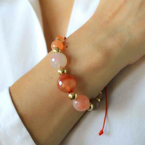 Bracelet-vermeil-cornaline-macrame-Sanguti Paris Bracelet-vermeil-cornaline-macrame-Sanguti Paris