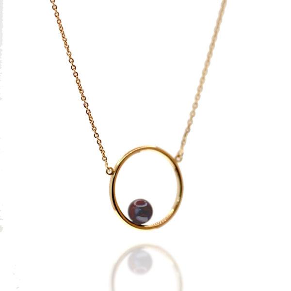 Collier eco-responsable en vermeil et perles-grises