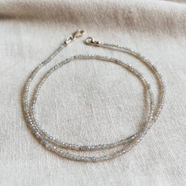 Collier-labradorite-facettée fermoir-argent-925 Collier-labradorite-facettée fermoir-argent-925
