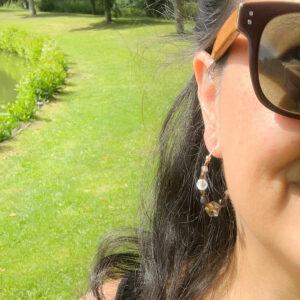 Créoles Contemporaines – Quartz fumé & Argent recyclé