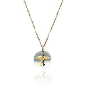 Médaille artisanale-Saint-Esprit-Argent-Or-jaune-750-keum-boo-Feuillle-a-l'or-fin-999-Sanguti-Paris