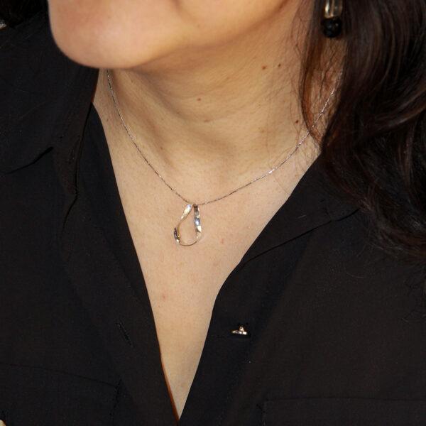 Pendentif-Amour-Infini-argent-recyclé-L 21 x 13-chaine 40-cm-Sanguti-Paris