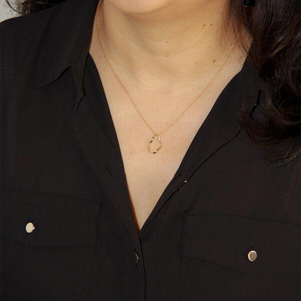 Pendentif-Or 18k certifie Fairmined-Infini-H 17x 10 mm-Sanguti-Paris