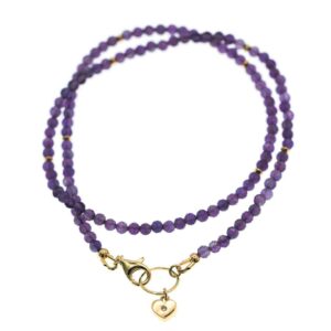 collier-amethyste-charm coeur-fermoir-vermeil 24K