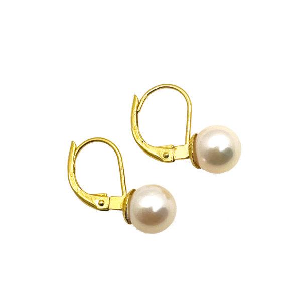 Boucles d'oreilles dormeuse-perle-akoya-vermeil-24K-sanguti paris Boucles d'oreilles dormeuse-perle-akoya-vermeil-24K-sanguti paris